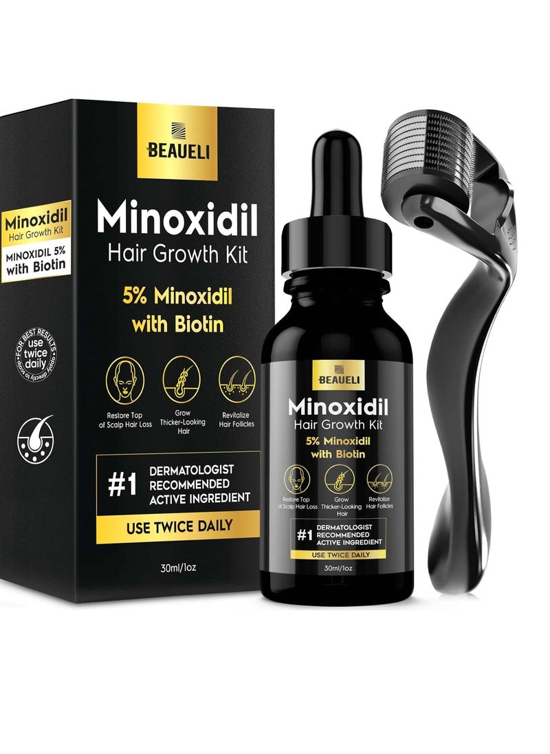 Minoxidil for Men Beard Growth Kit, Minoxidil for Women Hair Growth Kit, Hair Loss Treatments for Women Hair Regrowth Treatment, Minoxidil 5%, Black