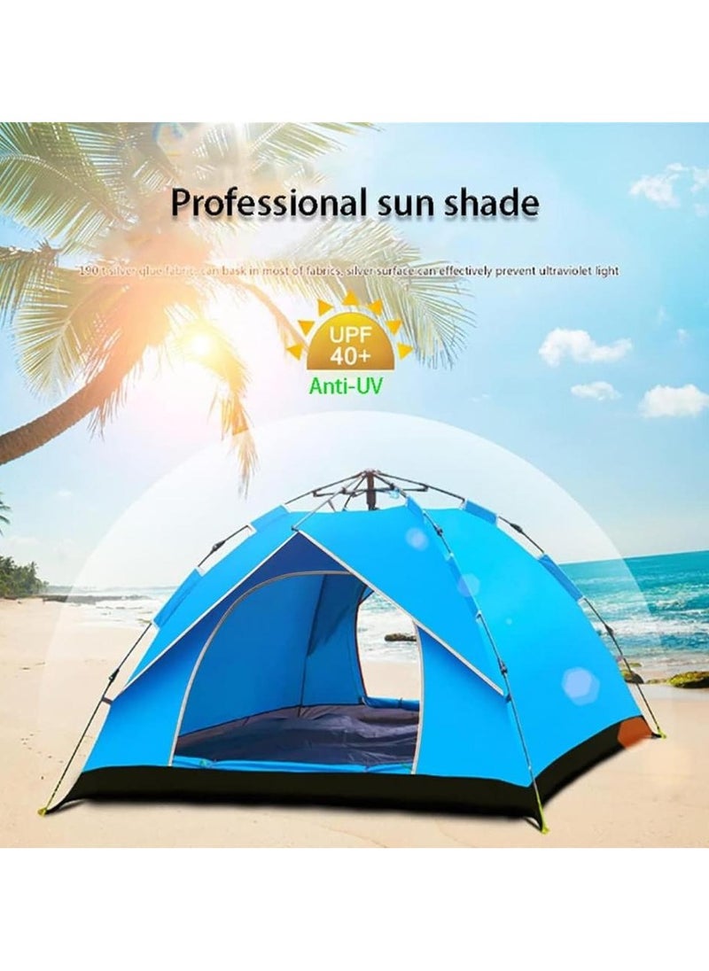 Pop Up Tent Double Doors Frame Garden Picnic Hiking Tent Light and Practical Popup Tent Waterproof for Camping for 3-4 People 200 * 200 * 135cm