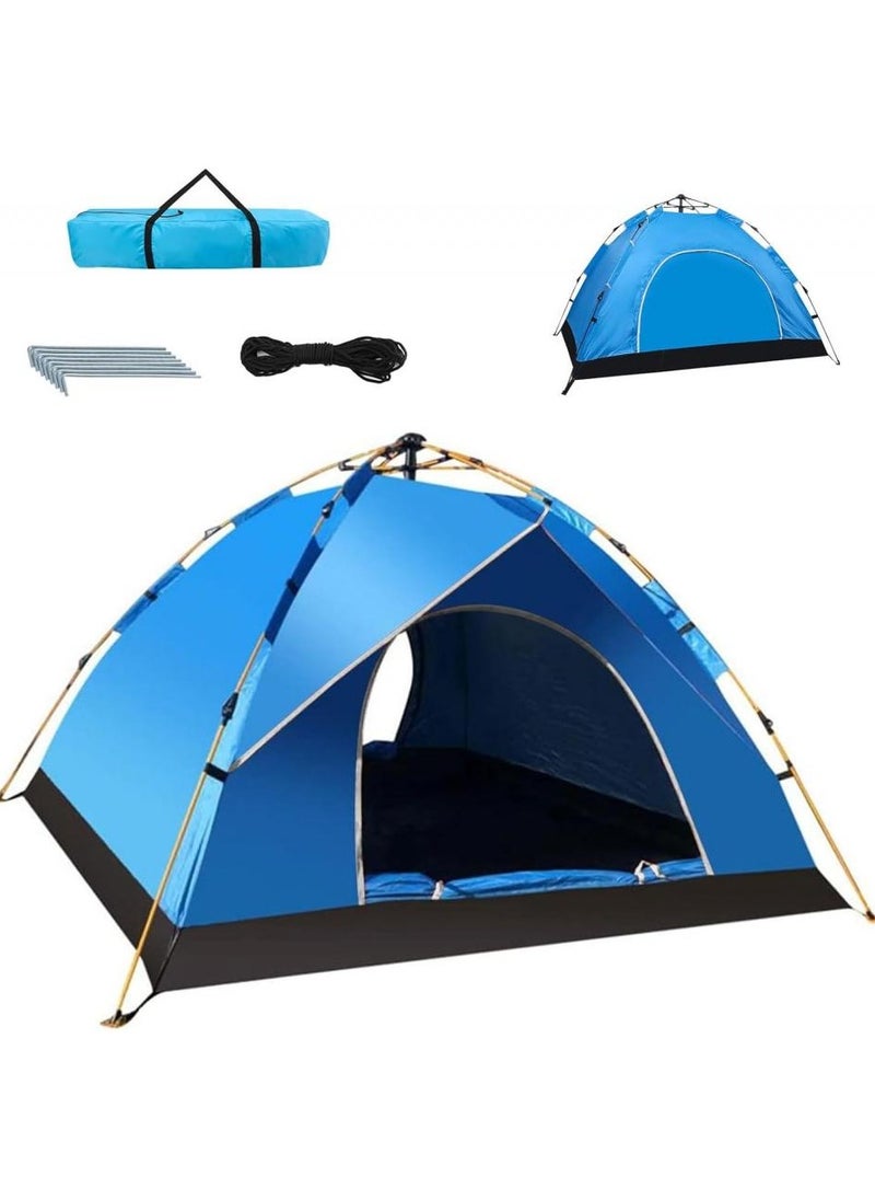 Pop Up Tent Double Doors Frame Garden Picnic Hiking Tent Light and Practical Popup Tent Waterproof for Camping for 3-4 People 200 * 200 * 135cm