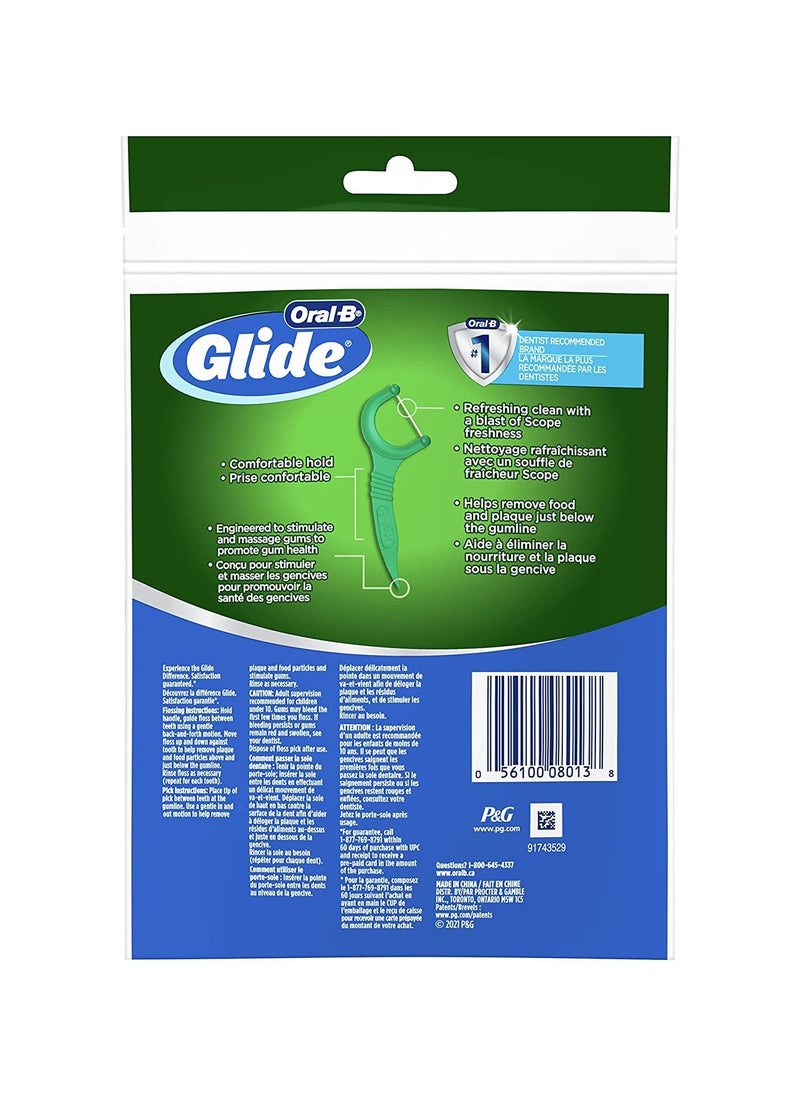 Glide Complete With Scope Outlast Mint Flavour Floss Picks 150 Count