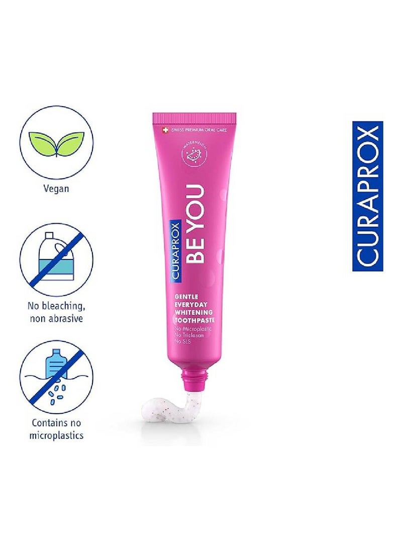 Curaprox Be You Watermelon Toothpaste Pink 60ML - Gentle Everyday Whitening Toothpaste