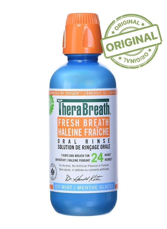 TheraBreath Fresh Breath Haleine fraiche oral rinse Icy Mint / Menthe  Glacce