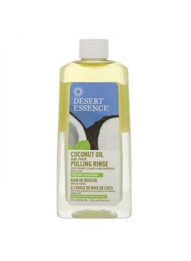 Desert Essence, Coconut Oil Dual Phase, Pulling Rinse, 8 fl oz (236 ml)