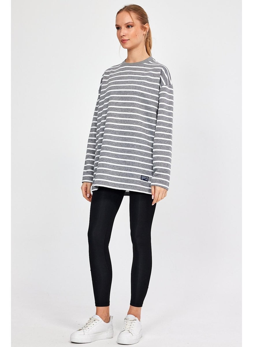 Alexandergardı Striped Oversize Basic Sweatshirt (B23-00158)