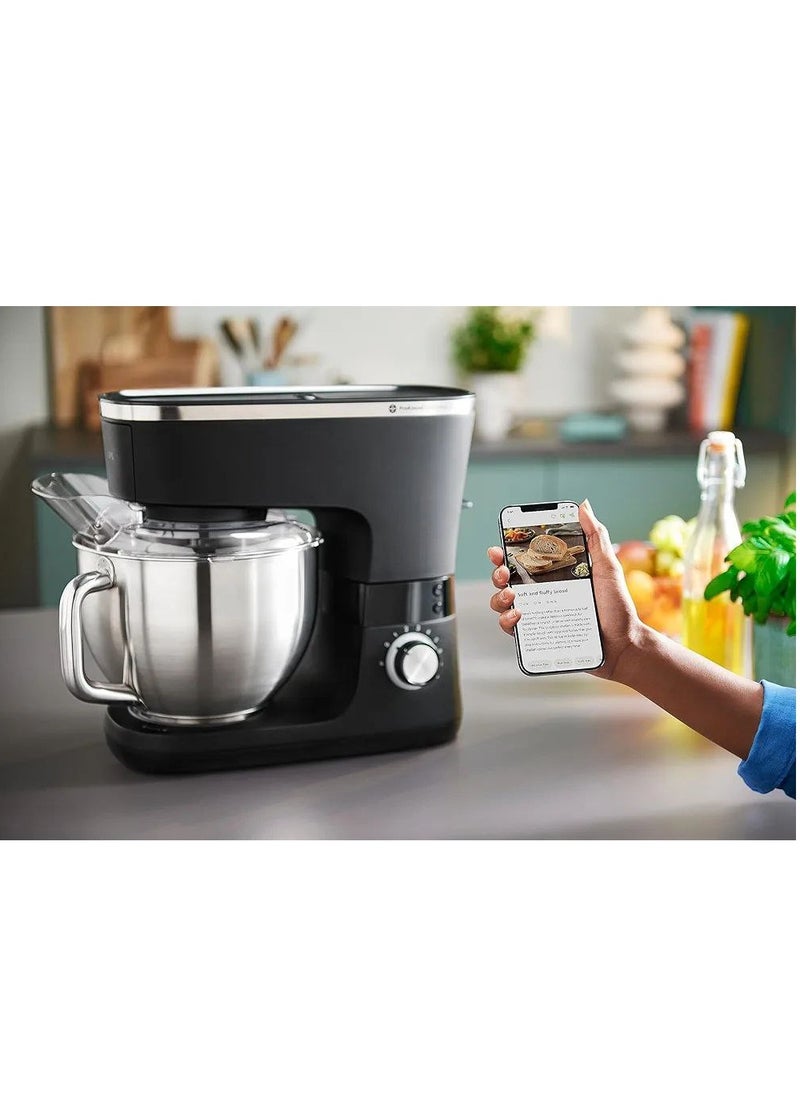 7000 Kitchen Machine - 1000w, 5.5l Bowl, Stand Mixer, Dough Hooks, Whisk & Beater, Splash Proof, 8 Speed Setting - Hr7962/01 Black