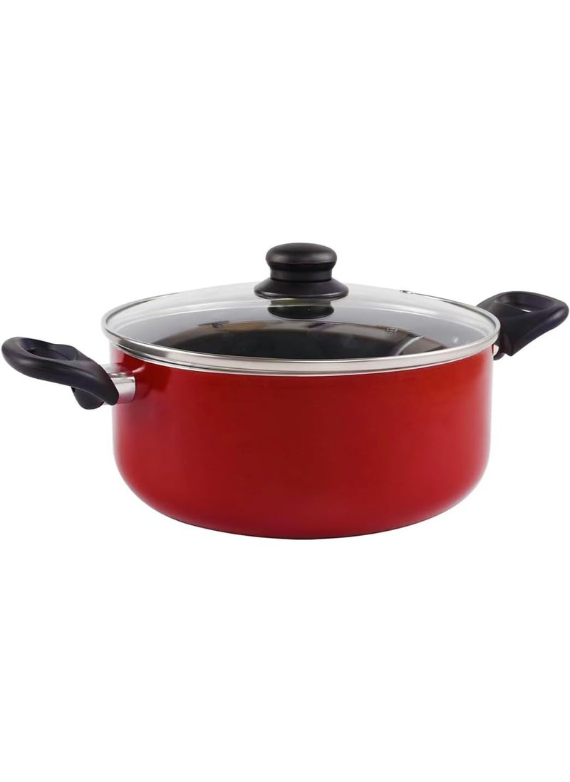 Non Stick Cooking Pot Red 30cm