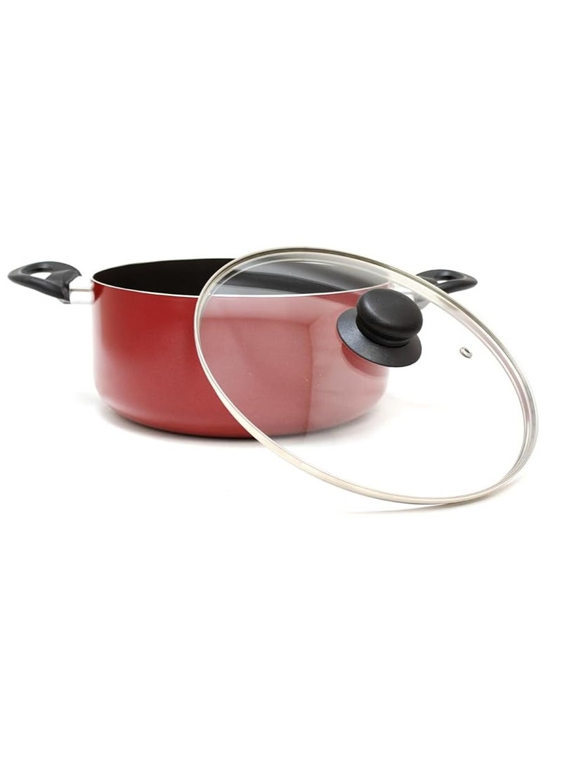 Non Stick Cooking Pot Red 30cm