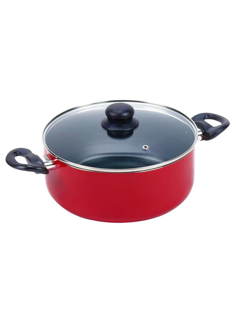 Non Stick Cooking Pot Red 30cm