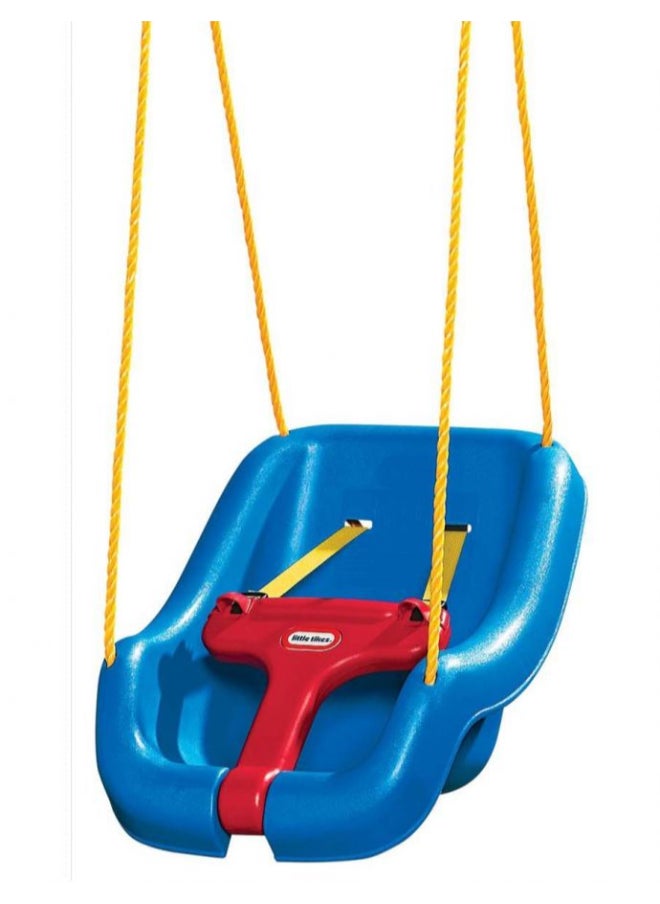 Little Tikes Snug 'n Secure Blue Swing with Adjustable Straps, 2-in-1 for Baby and Toddlers Ages 9 Months - 4 Years