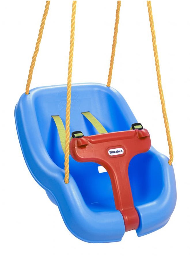 Little Tikes Snug 'n Secure Blue Swing with Adjustable Straps, 2-in-1 for Baby and Toddlers Ages 9 Months - 4 Years