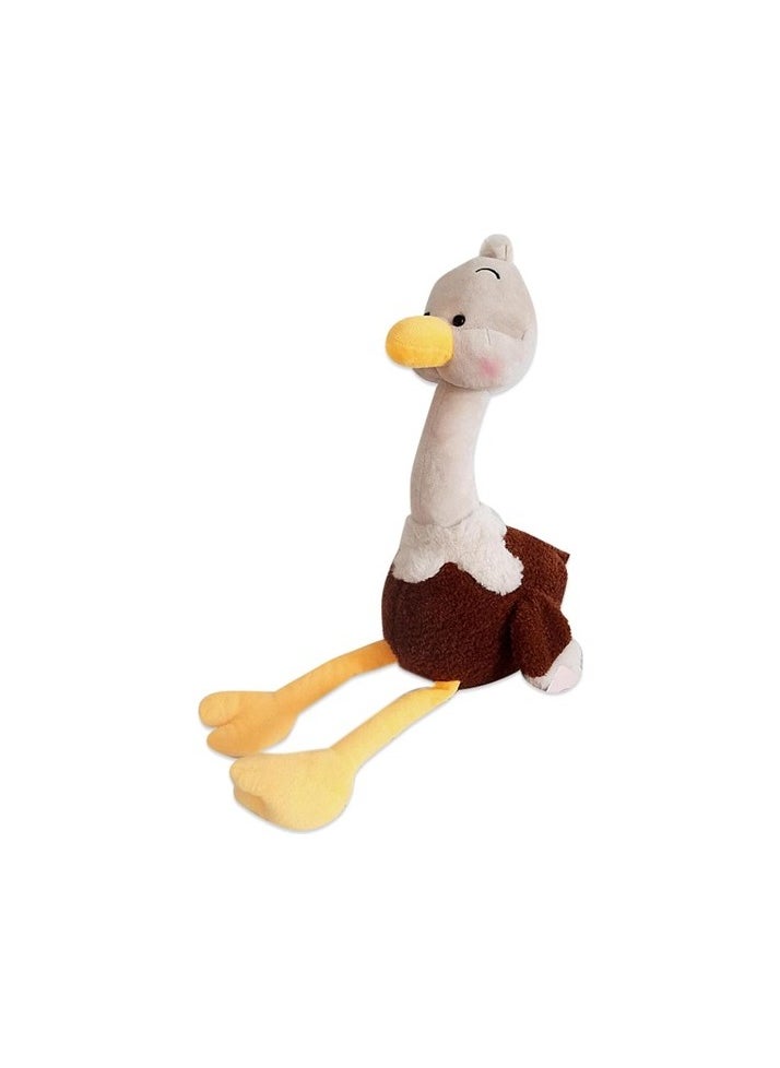 Ostrich plush filled animal pillow cute coffee bird plush toy gifts for kids Colour:Black model:Bathroom toy