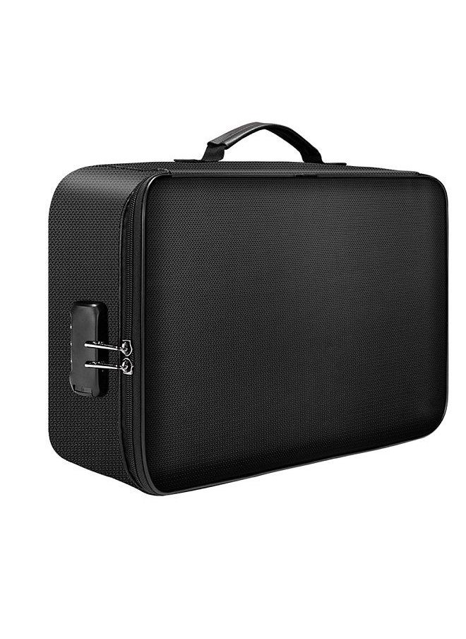 Multifunctional Multi-Layer Document Bag Large Capacity Fireproof Waterproof File Certificate Storage Bag with Password Lock