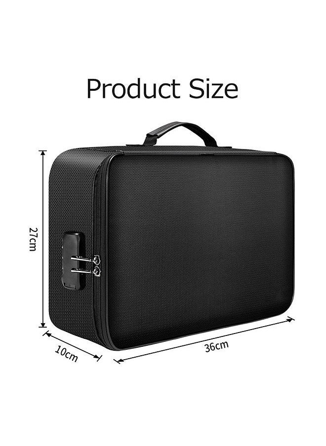 Multifunctional Multi-Layer Document Bag Large Capacity Fireproof Waterproof File Certificate Storage Bag with Password Lock