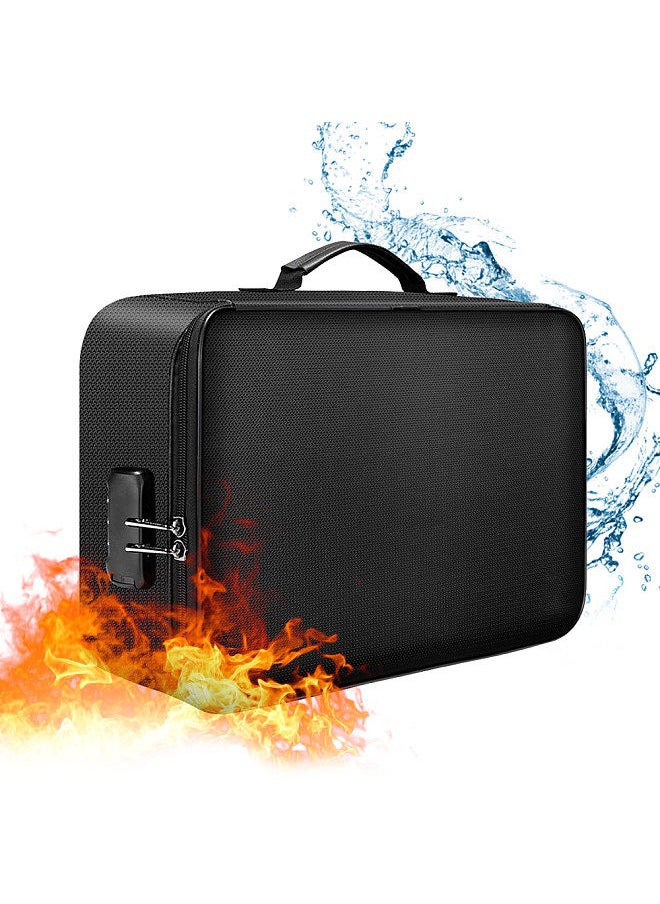 Multifunctional Multi-Layer Document Bag Large Capacity Fireproof Waterproof File Certificate Storage Bag with Password Lock