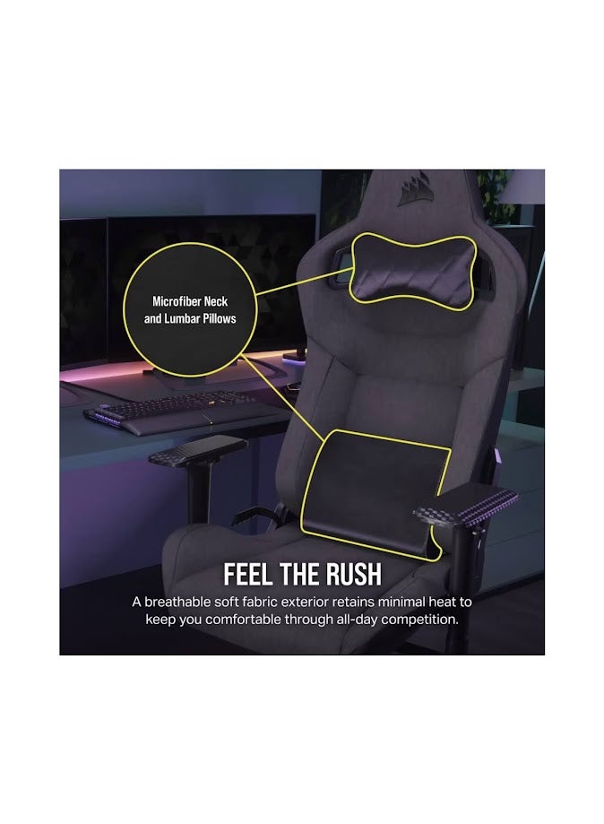 T3 Rush Fabric Gaming Chair - Charcoal