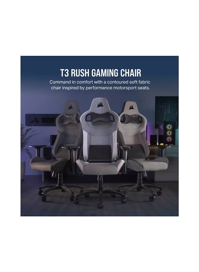 T3 Rush Fabric Gaming Chair - Charcoal