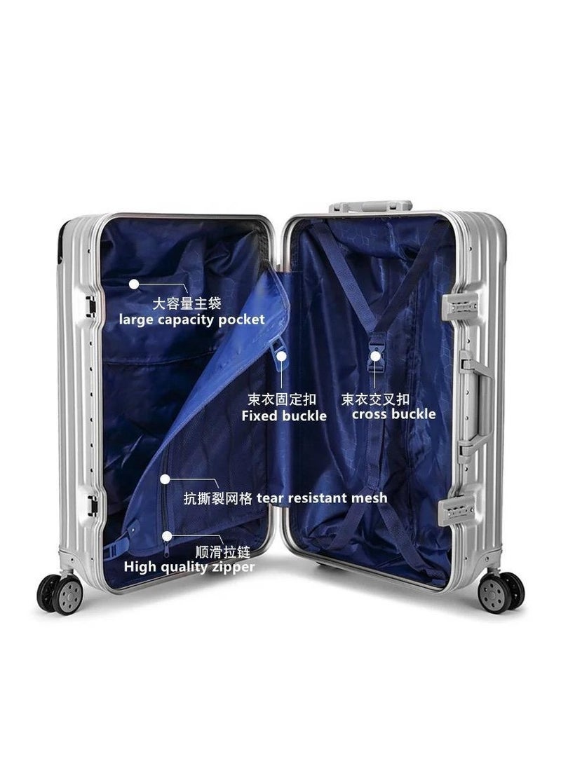 Luggage Set of Check-in and hand carry Baggage aluminum shape 2 Pieces (10kg/20kg).