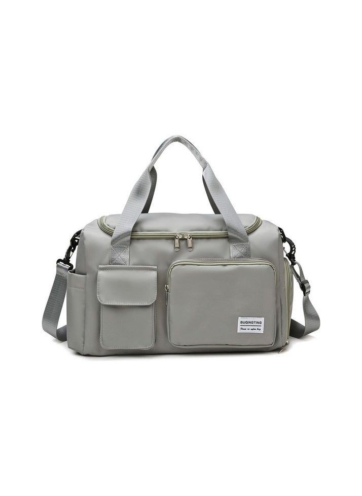 Travel Bag Luggage Bag Open Waterproof Nylon Messenger bag Colour:Light gray