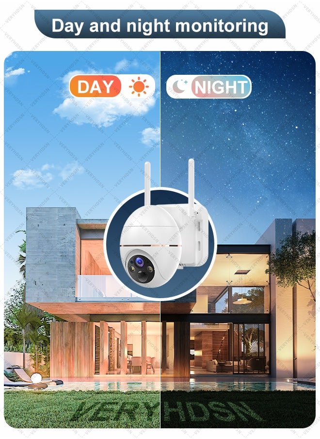 5MP Camera Wifi Outdoor Surveillance Security Camera Solar Panel Surveillance Cameras 8000mAh IP66 Wireless 2 Way Talk Detect