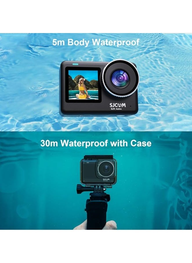 SJCAM SJ11 4K Action Camera, 98Ft Waterproof Underwater, Motorcycle Helmet Camera, OIS+EIS stabilization, Ultra FOV with Active HDR, 5G WiFi, Remote Control Sports Camera