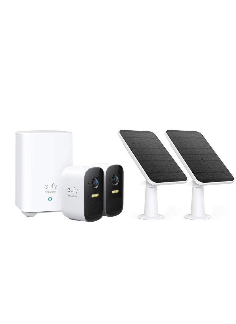 eufy Security, eufyCam 2C 2-Cam Kit & Certified eufyCam Solar Panel 2 Pack Bundle