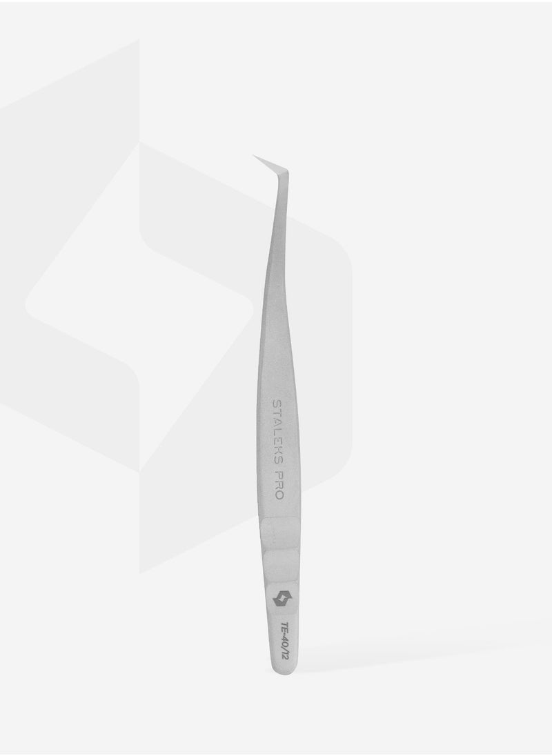 Professional eyelash tweezers - EXPERT 40 | TYPE 12 (L-shaped, 65′)