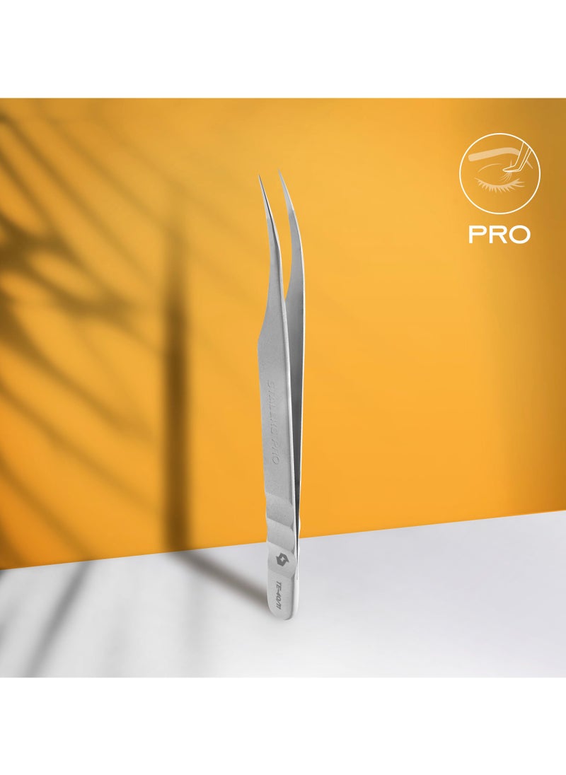 Professional eyelash tweezers - EXPERT 40 | TYPE 11 (curved)