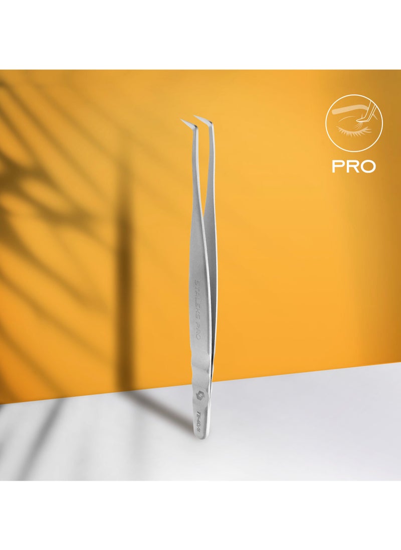 Professional eyelash tweezers EXPERT 40 TYPE 8 (L-shaped, 85′)