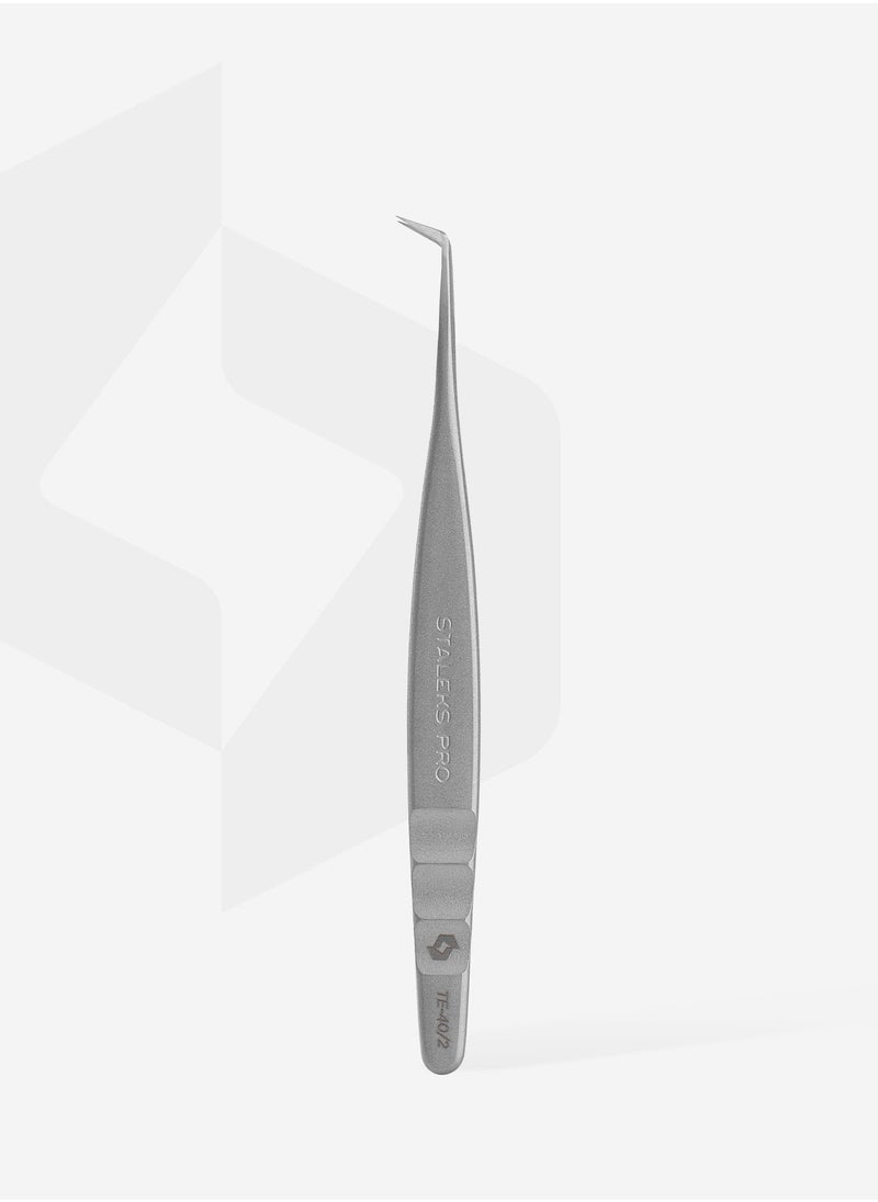 Professional eyelash tweezers - EXPERT 40 | TYPE 2 (L-shaped, 70′)