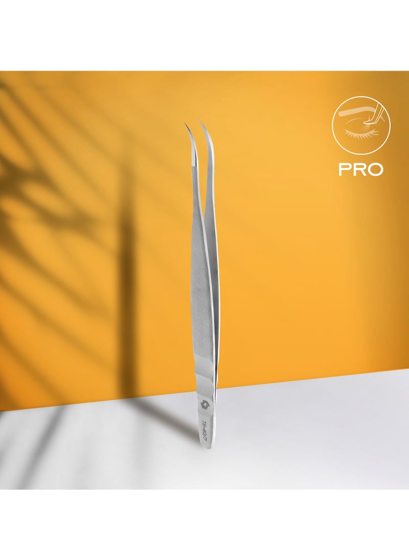 Professional eyelash tweezers - EXPERT 40 | TYPE 7 (curved)