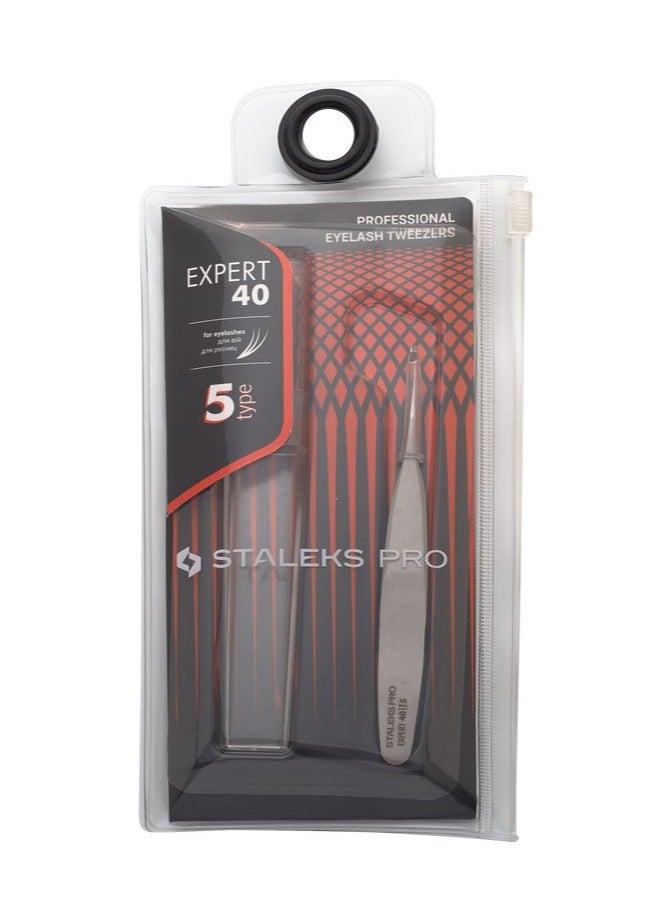 Professional eyelash tweezers - Staleks Pro Expert 40 | Type 5