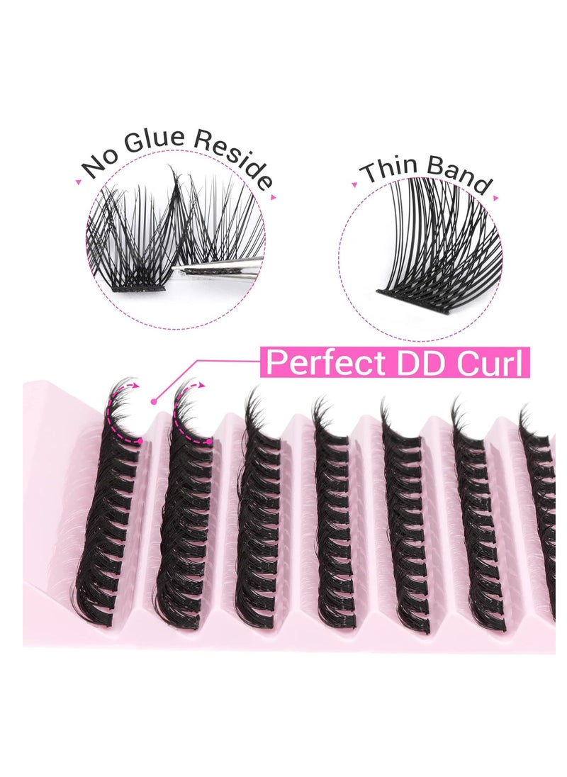 Lash Clusters 120pcs Cluster Lashes 8-16mm Wispy Individual Lashes Extensions Natural Look Lashes D Curl Fluffy Cluster Lashes DIY Eyelash Extension , Black, A03 8mm-16mm