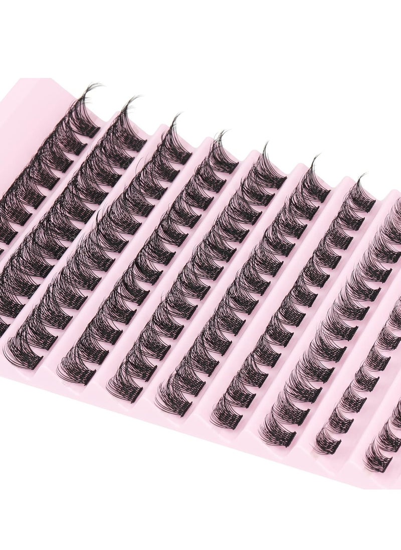 Lash Clusters 120pcs Cluster Lashes 8-16mm Wispy Individual Lashes Extensions Natural Look Lashes D Curl Fluffy Cluster Lashes DIY Eyelash Extension , Black, A03 8mm-16mm