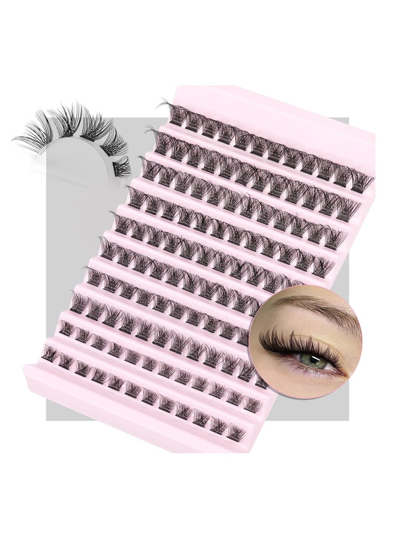 Lash Clusters 120pcs Cluster Lashes 8-16mm Wispy Individual Lashes Extensions Natural Look Lashes D Curl Fluffy Cluster Lashes DIY Eyelash Extension , Black, A03 8mm-16mm