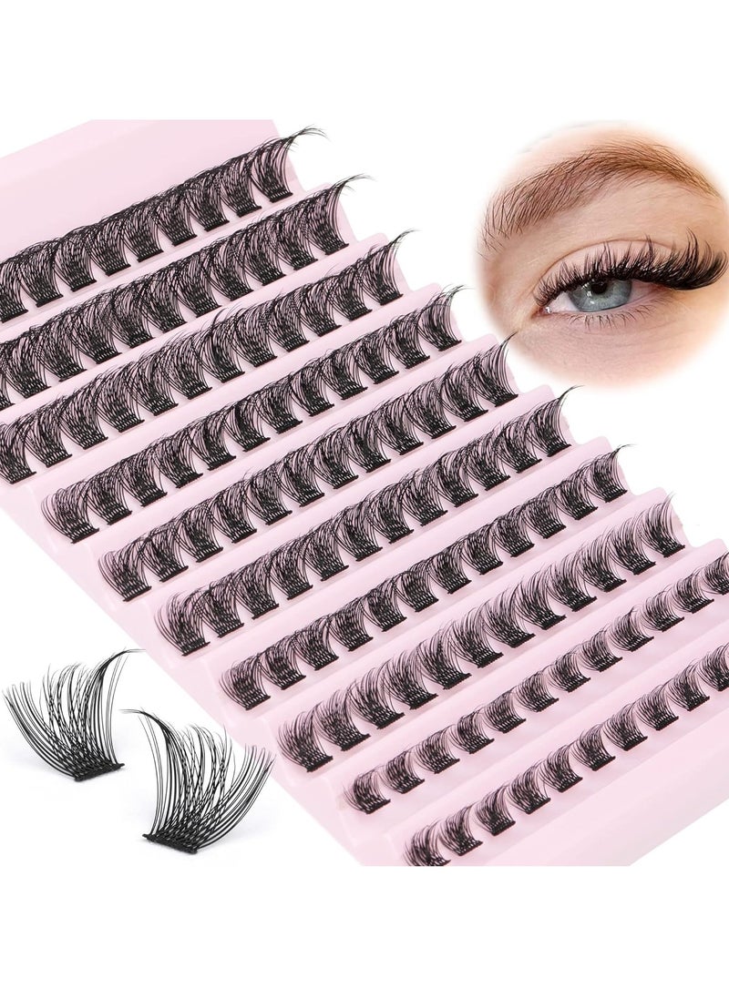 Lash Clusters 120pcs Cluster Lashes 8-16mm Wispy Individual Lashes Extensions Natural Look Lashes D Curl Fluffy Cluster Lashes DIY Eyelash Extension , Black, A03 8mm-16mm