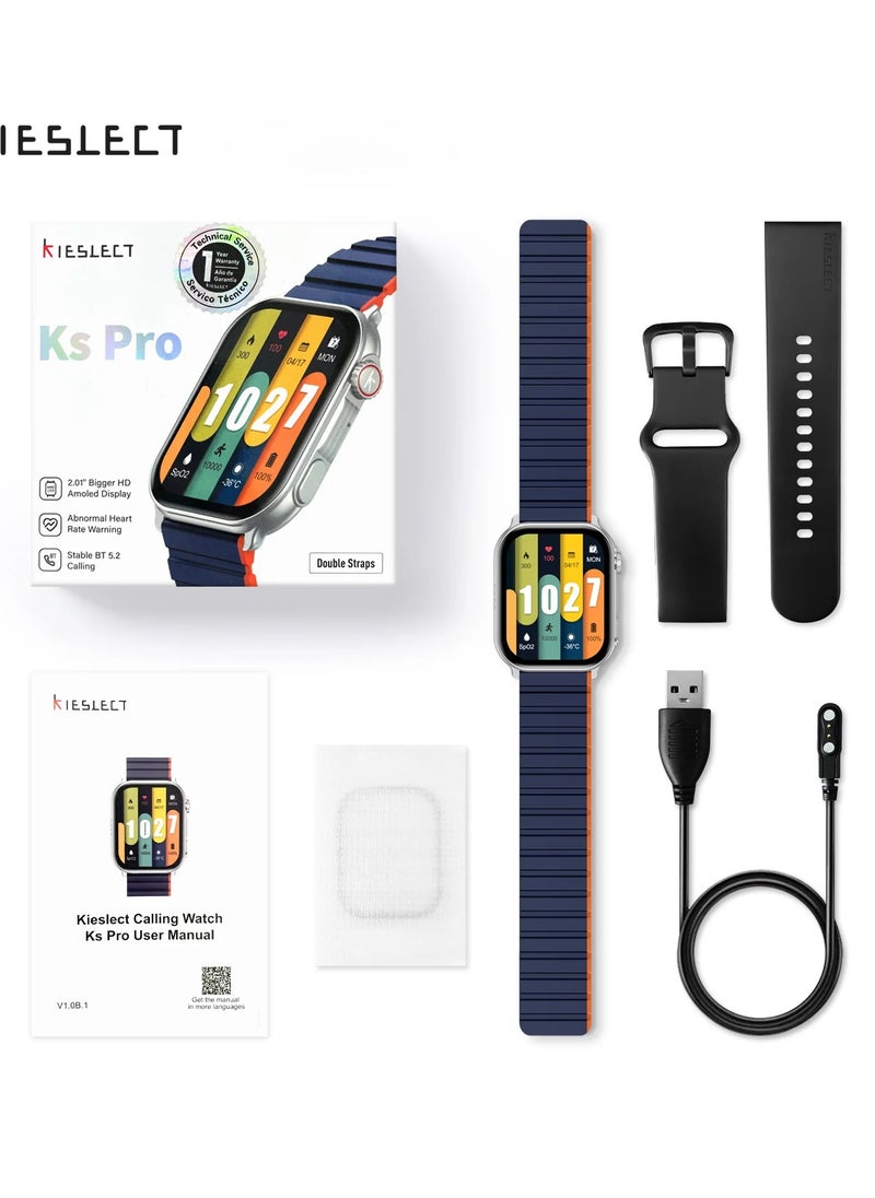 Kieslect Calling Watch Ks Pro with extra black strap in box - silver