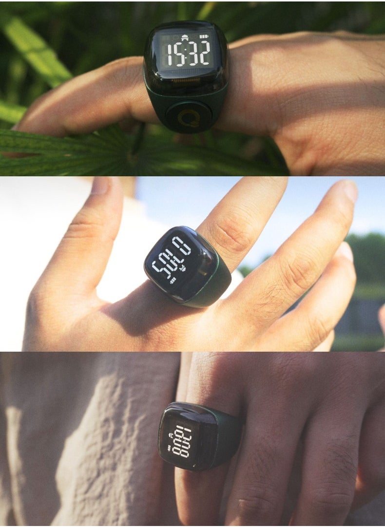 Zikr Ring Noor | 18MM Prayer Ring, Tasbih Counter & Islamic Reminder | Waterproof Wearable Technology | Pink