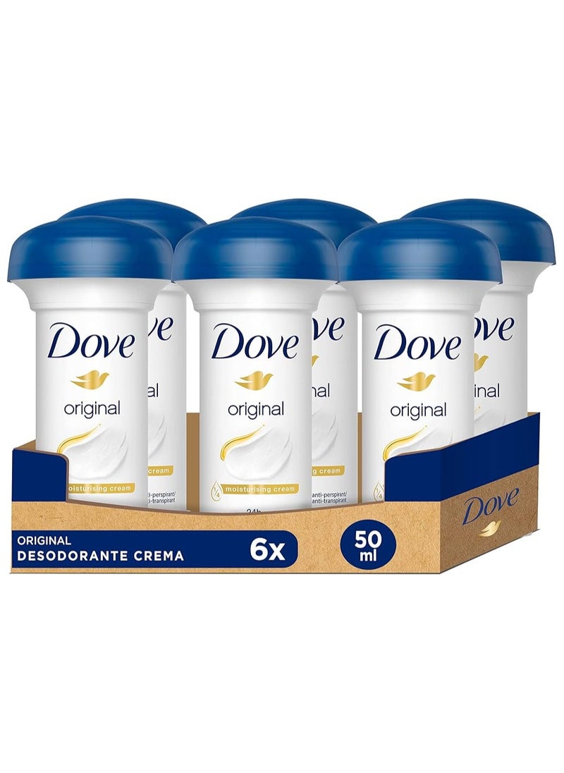 Original Deodorant Cream 50ml (Pack of 6)