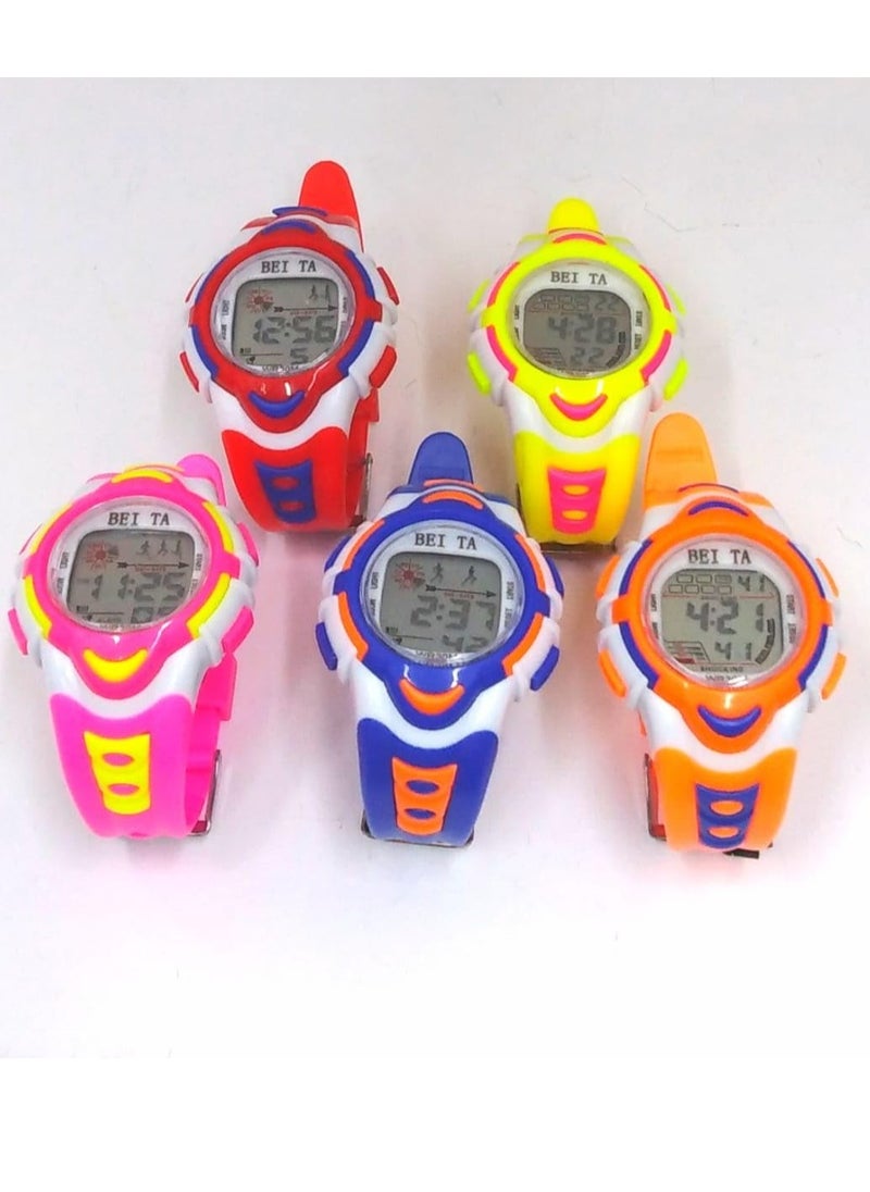 Colourful Digital Children Sports Watches, Set of 10,