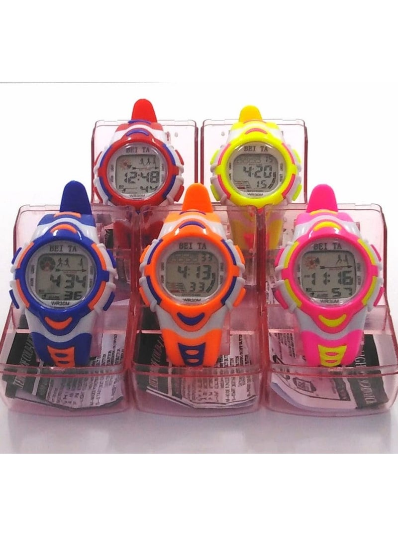 Colourful Digital Children Sports Watches, Set of 10,