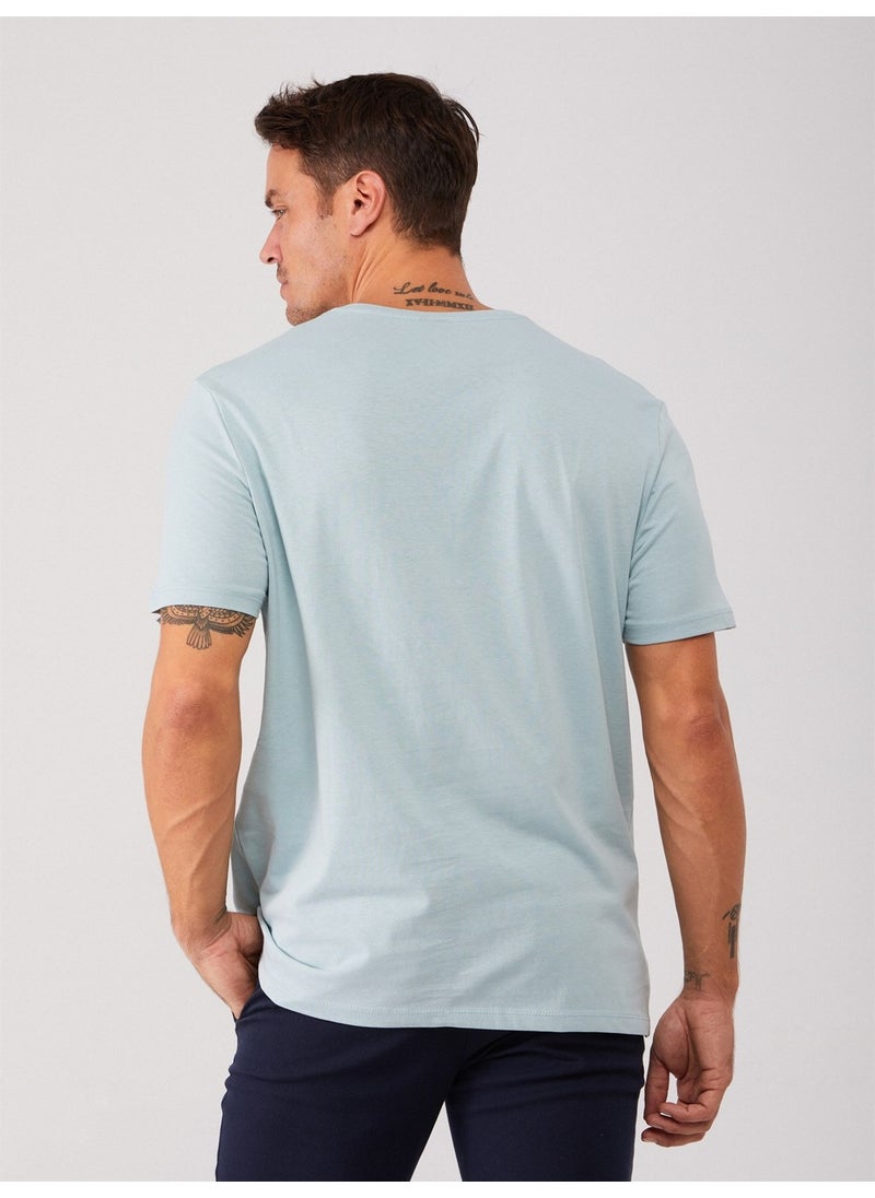 Mint Green Men's Slim Fit Crew Neck Tshirt