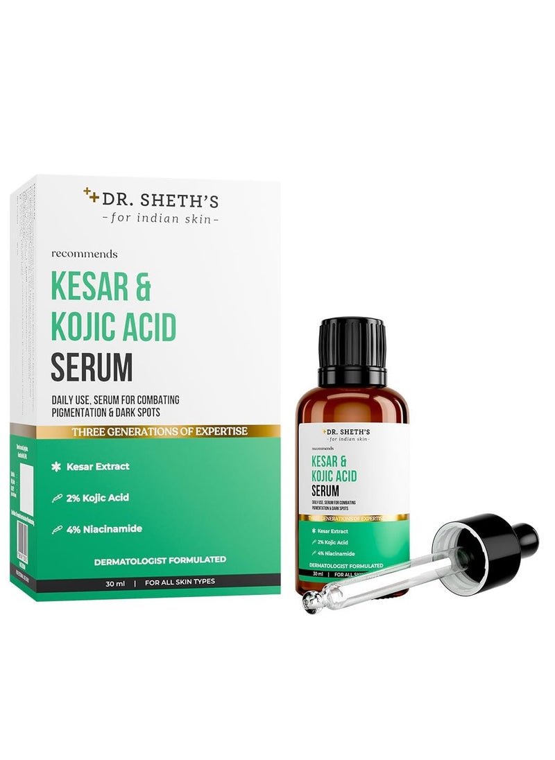 Dr. Sheth's Men & Women Kesar & Kojic Acid Serum | For Pigtation & Dark Spots | & - 30Ml