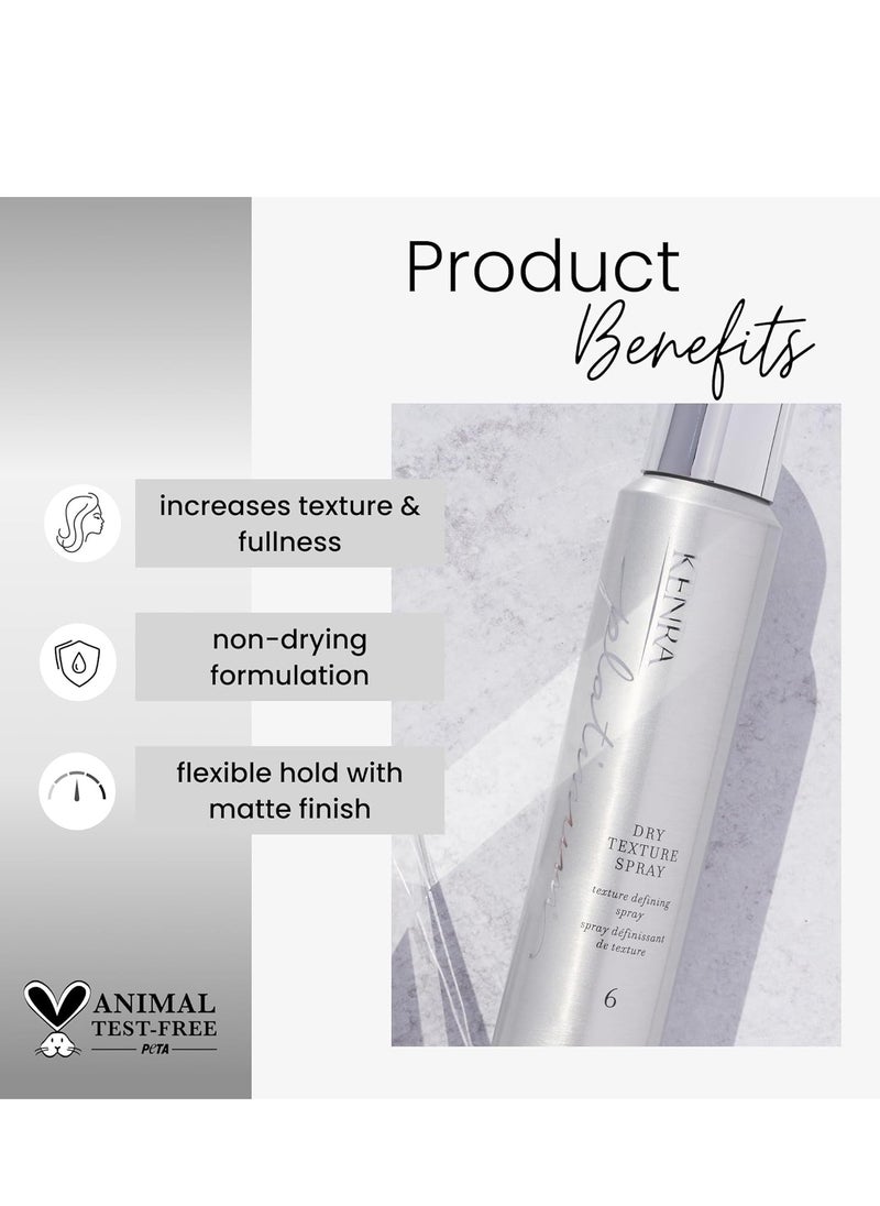 Kenra Platinum Dry Texture Spray 6 | Texture Defining Styler | Increases Texture & Fullness | Absorbs Oils & Impurities | Ultra-Lightweight, Non-Drying Formulation | All Hair Types