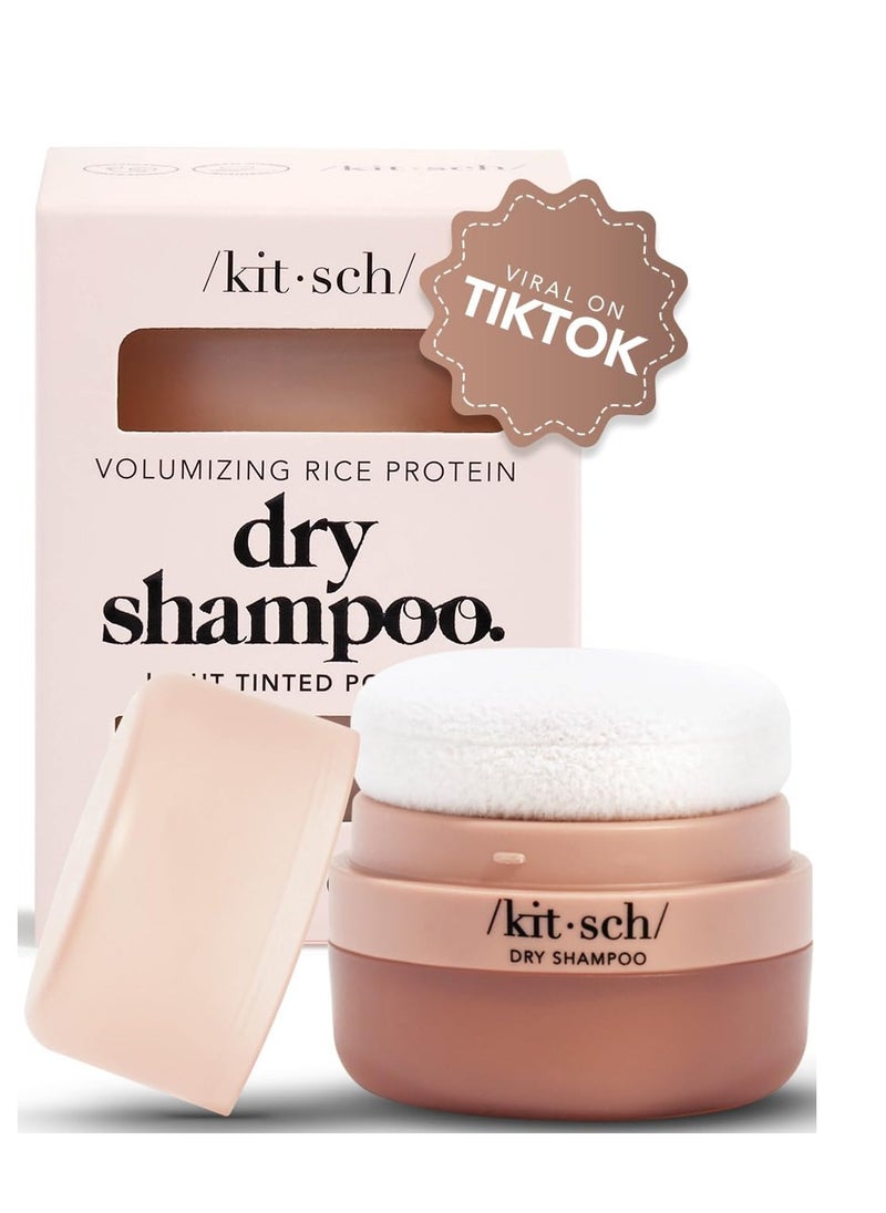 Kitsch Dry Shampoo Powder with Rice Protein for Women & Men - Volumizing, Unscented, No White Cast, Non Toxic, Organic, Paraben & Benzene Free, Non Aerosol for Oily & Light Hair, Travel Size - 8g