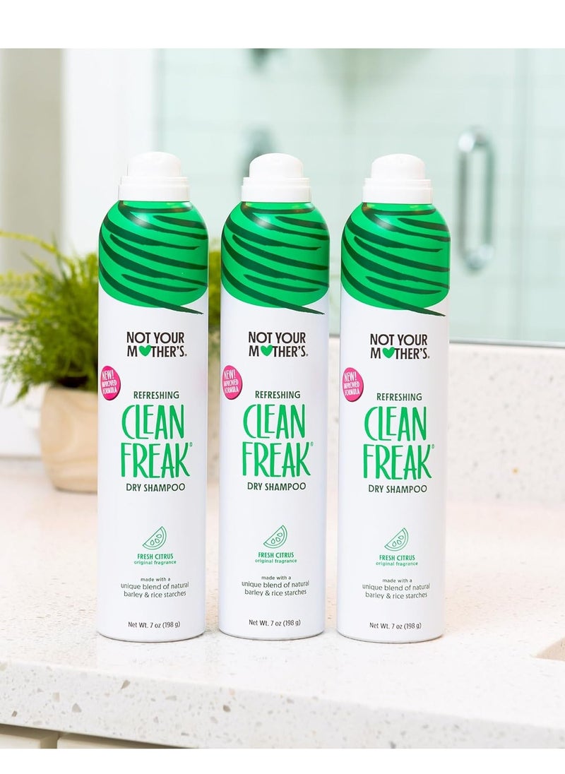 Not Your Mother's Clean Freak Refreshing Dry Shampoo (3-Pack) - 7 oz - Waterless Shampoo Instantly Refreshes Hair Between Washes - Fresh Citrus Scent