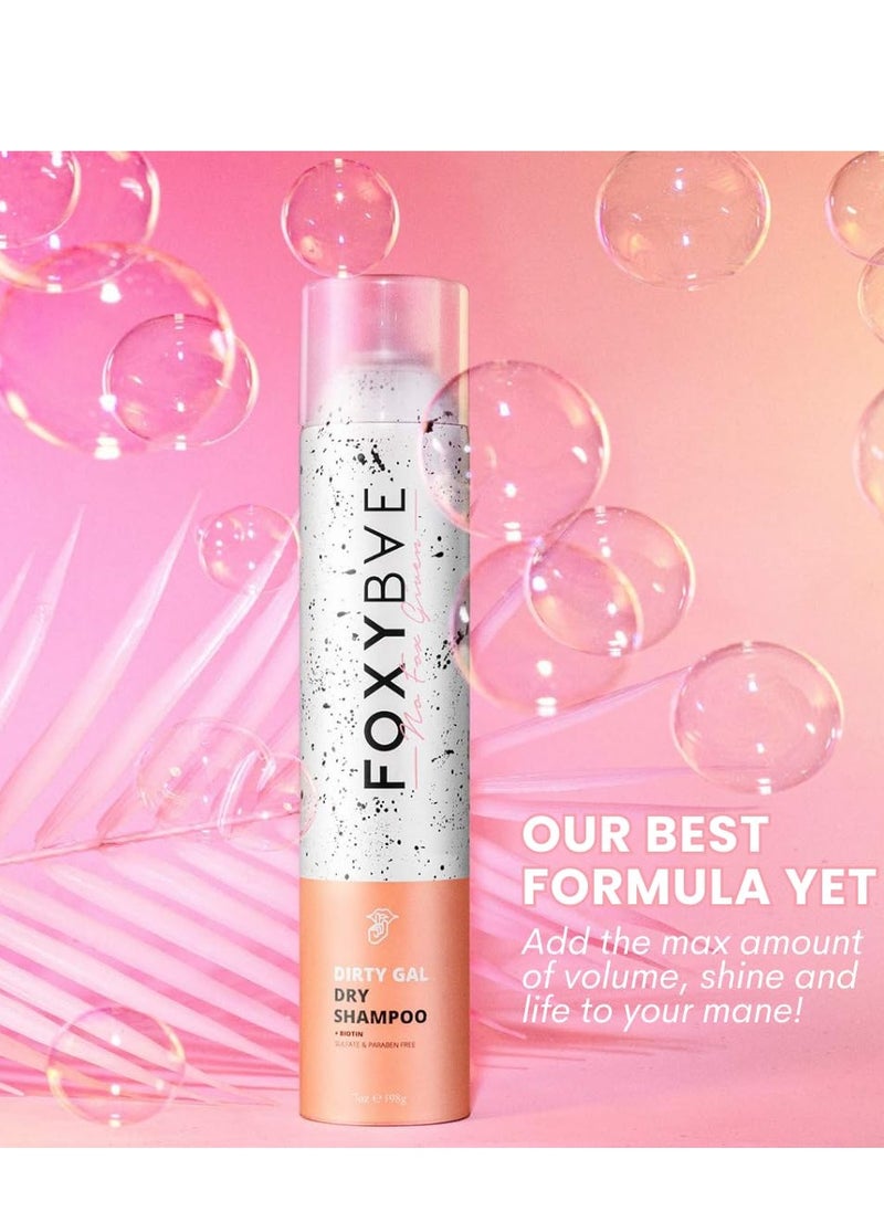 FoxyBae Volumizing Dry Shampoo Spray for Women - With Biotin for Hair Growth - For Dark, Brunette & Blonde Hair - Refreshing & Non-Toxic