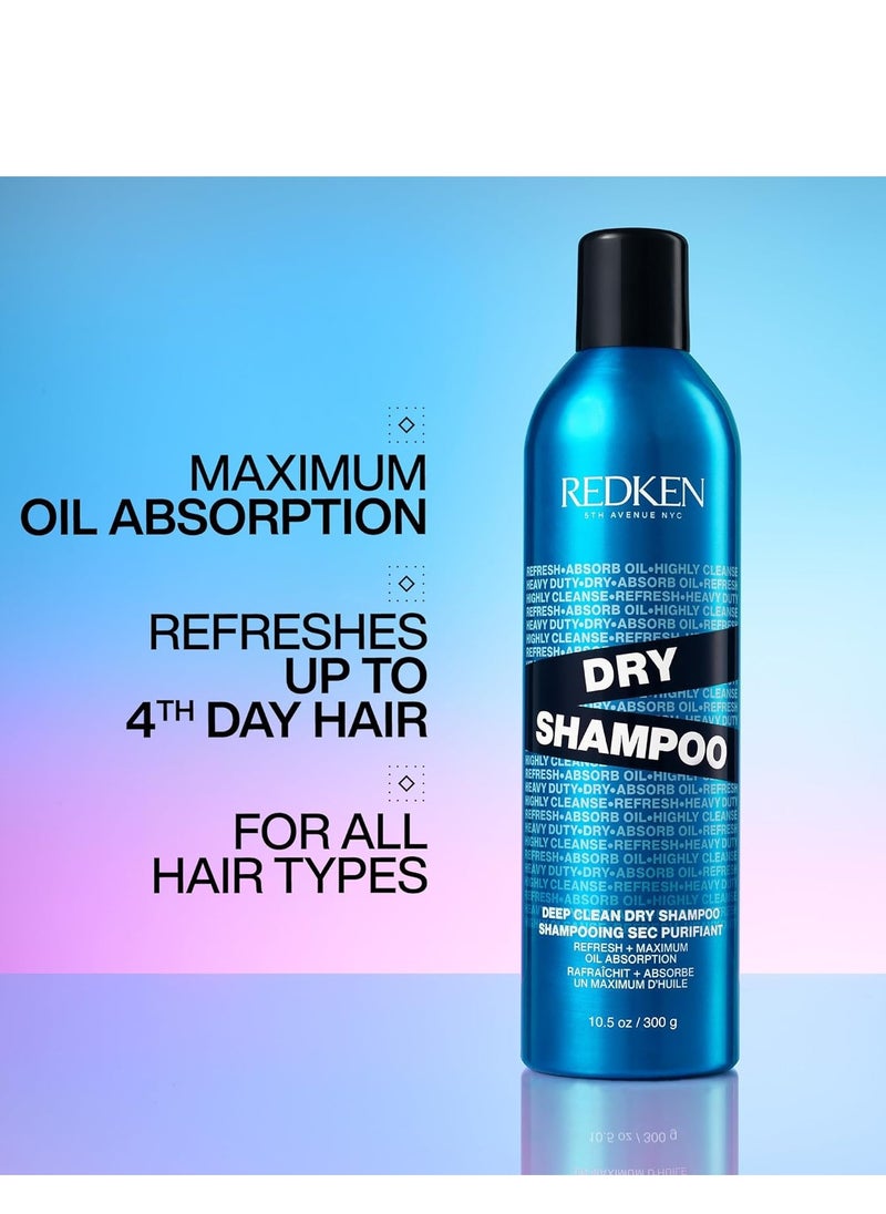 Redken Deep Clean Dry Shampoo | Instantly Refreshes Hair & Absorbs Oil In Between Washes | No Buildup or Residue | For All Hair Types, For Dark or Light Hair