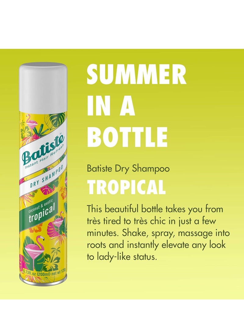 Batiste Dry Shampoo, Tropical Fragrance, 6.73 fl. oz. (Pack of 3)