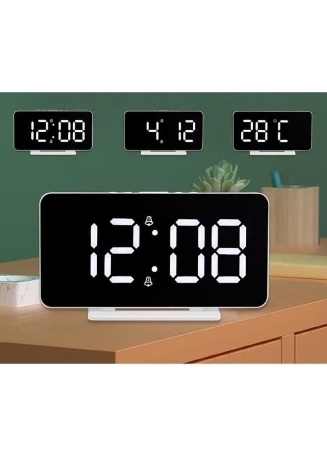 LED Clock Digital Clock Student Makeup Mirror Smart Electronic Bedside Alarm Clock Watch Calendar