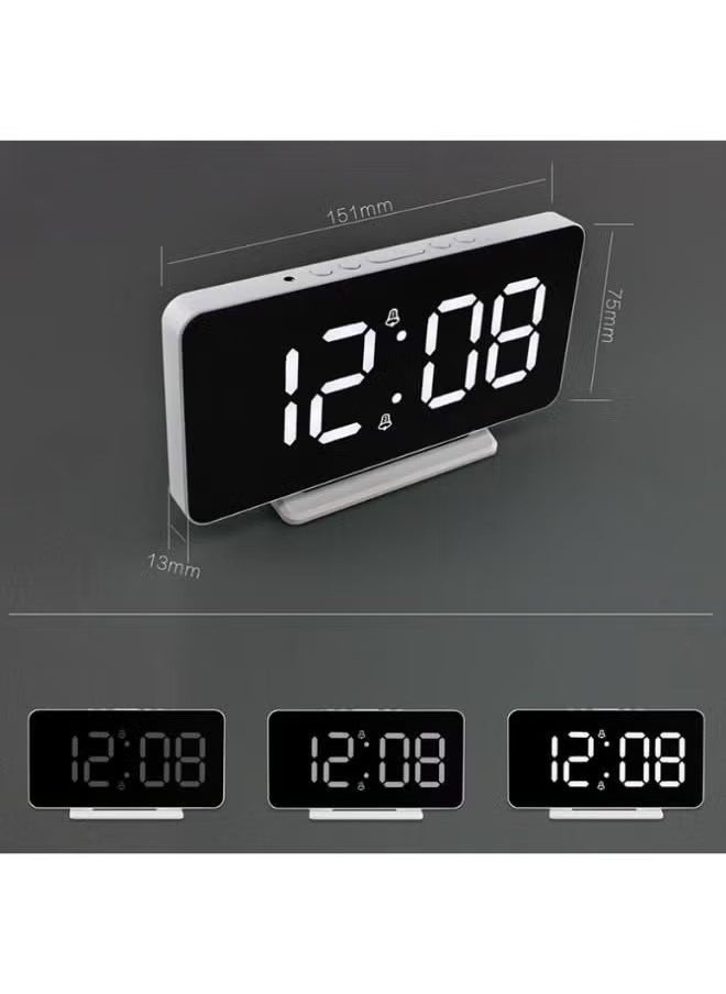 LED Clock Digital Clock Student Makeup Mirror Smart Electronic Bedside Alarm Clock Watch Calendar